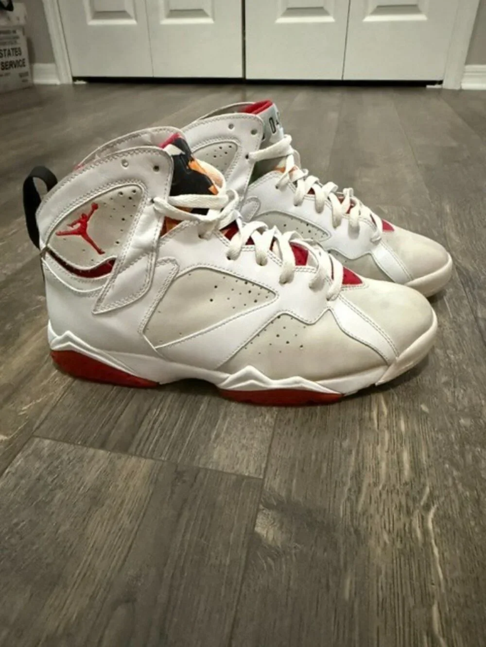 Nike Air Jordan 7 Hare CDP Retro Countdown 2007 Size 10 White Red 394775-102